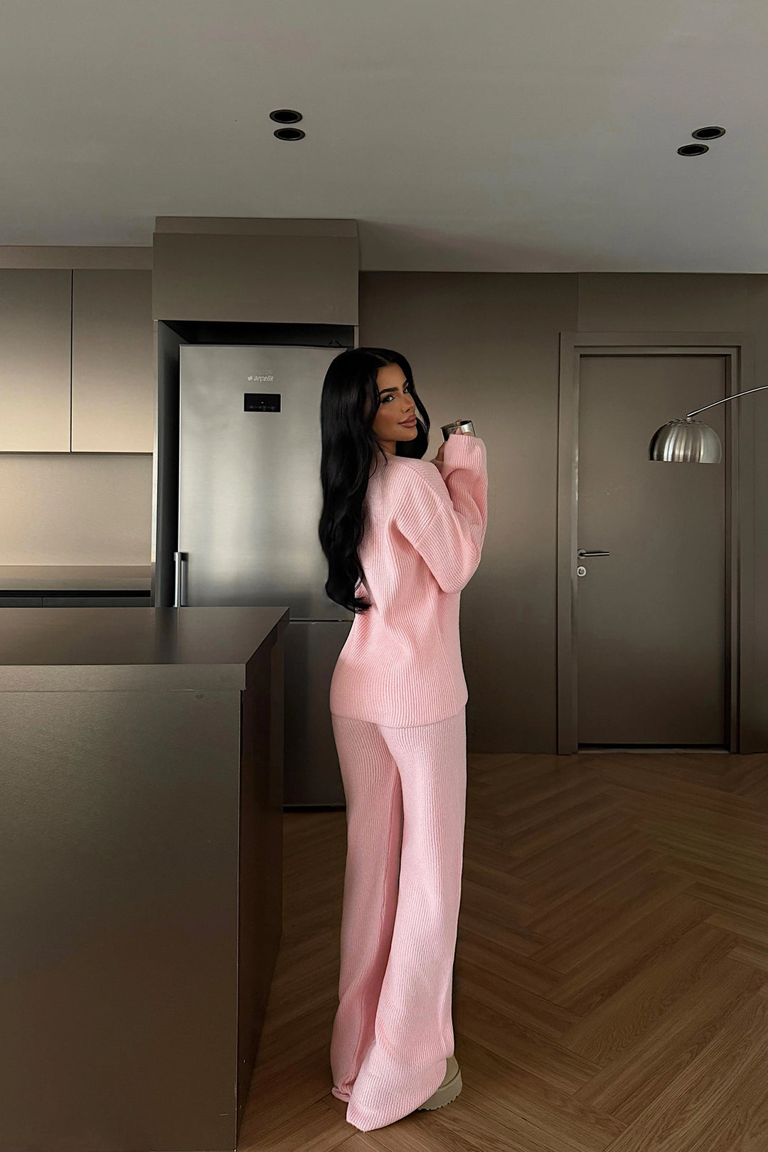 EYY Women Pink Button Detail Knit Set - Framingham