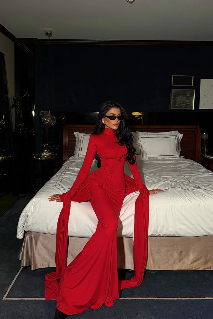 EYY Women Red Long Evening Dress - El Mirage