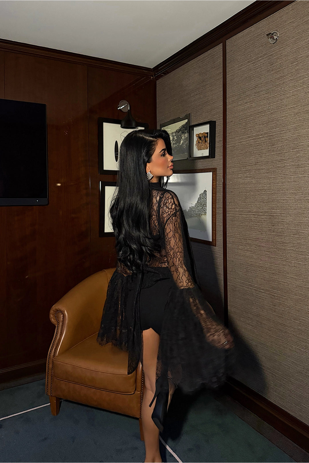 EYY Women Black Lace Blouse - Tamworth