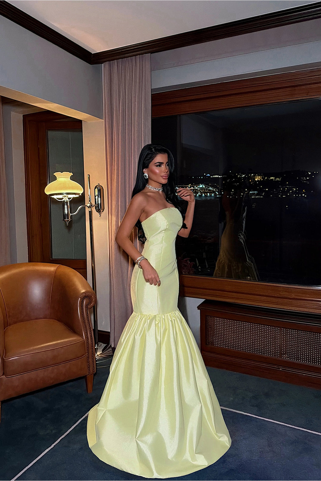 EYY Women Yellow Balloon Skirt Evening Dress - Tecámac