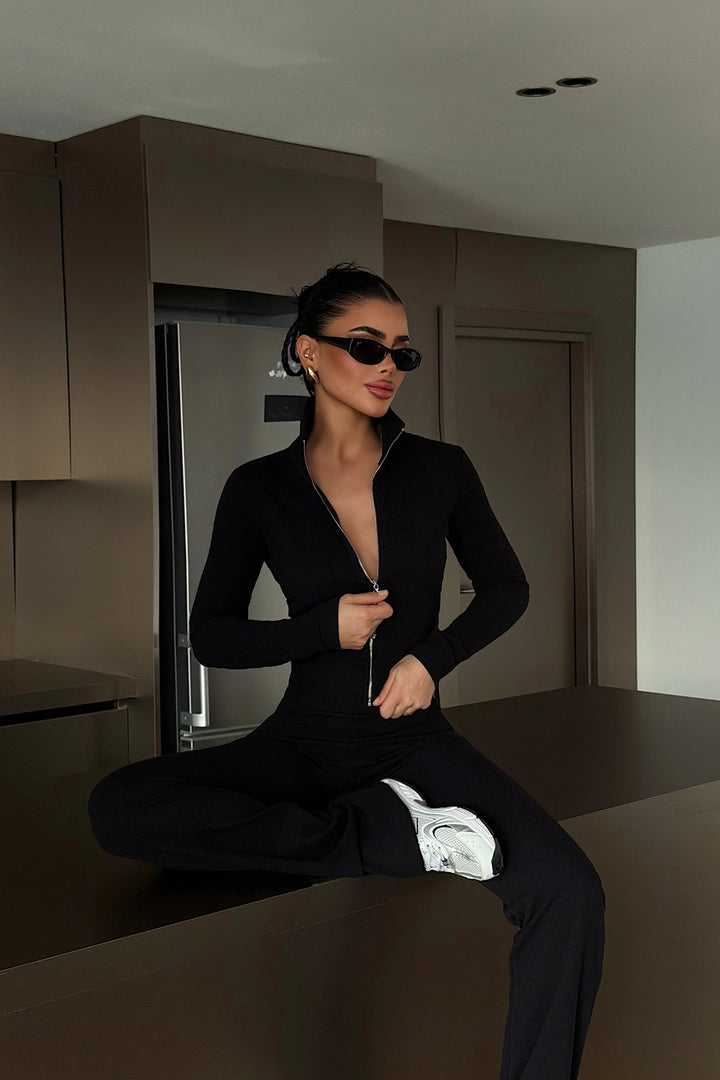 EYY Women Siyah Fermuarlı Takım - Meppen