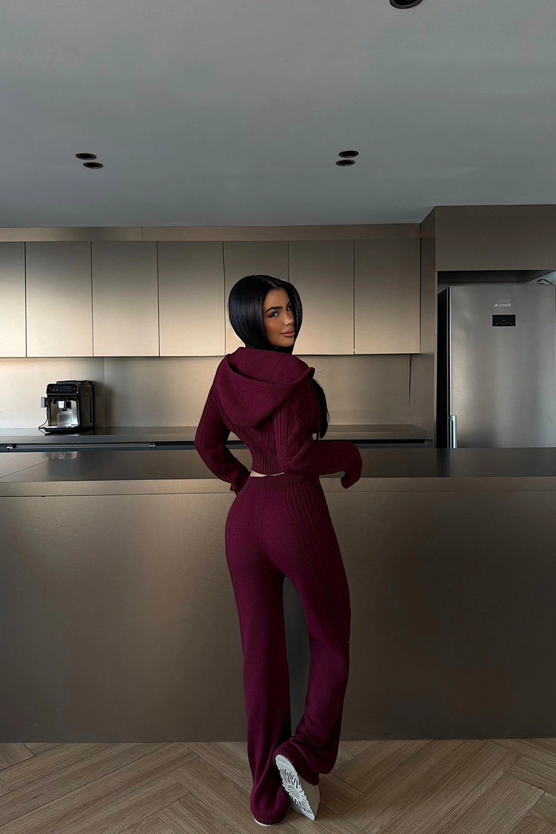 EYY Women Burgundy Knit Set - Chetumal