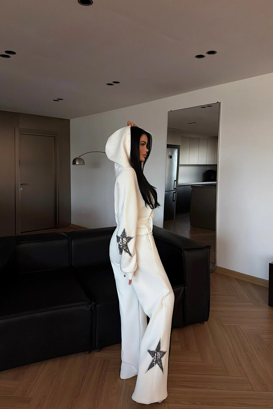 EYY Women White Stars Tracksuit Set - Villanueva y Geltrú