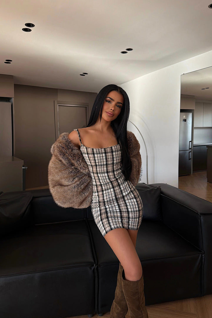EYY Women Bej Askılı Mini Elbise - Asti