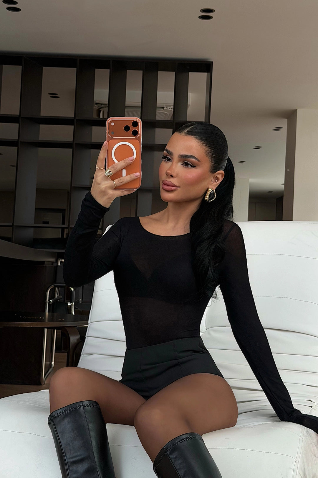 EYY Women Siyah Şeffaf Bluz - Auburn