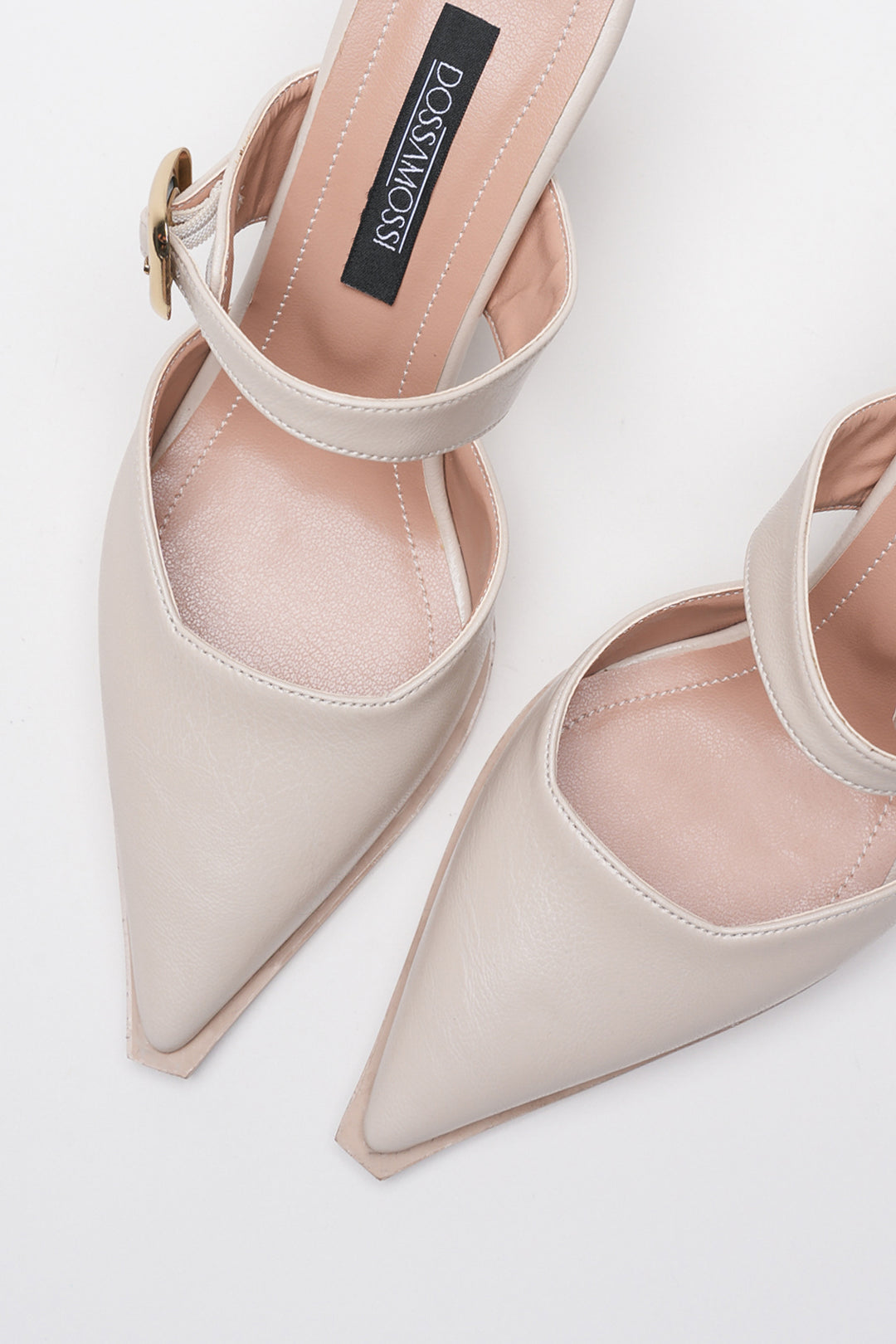 DSM Talya Cream Leather Slipper with Buckle Detail for Women - Estepona