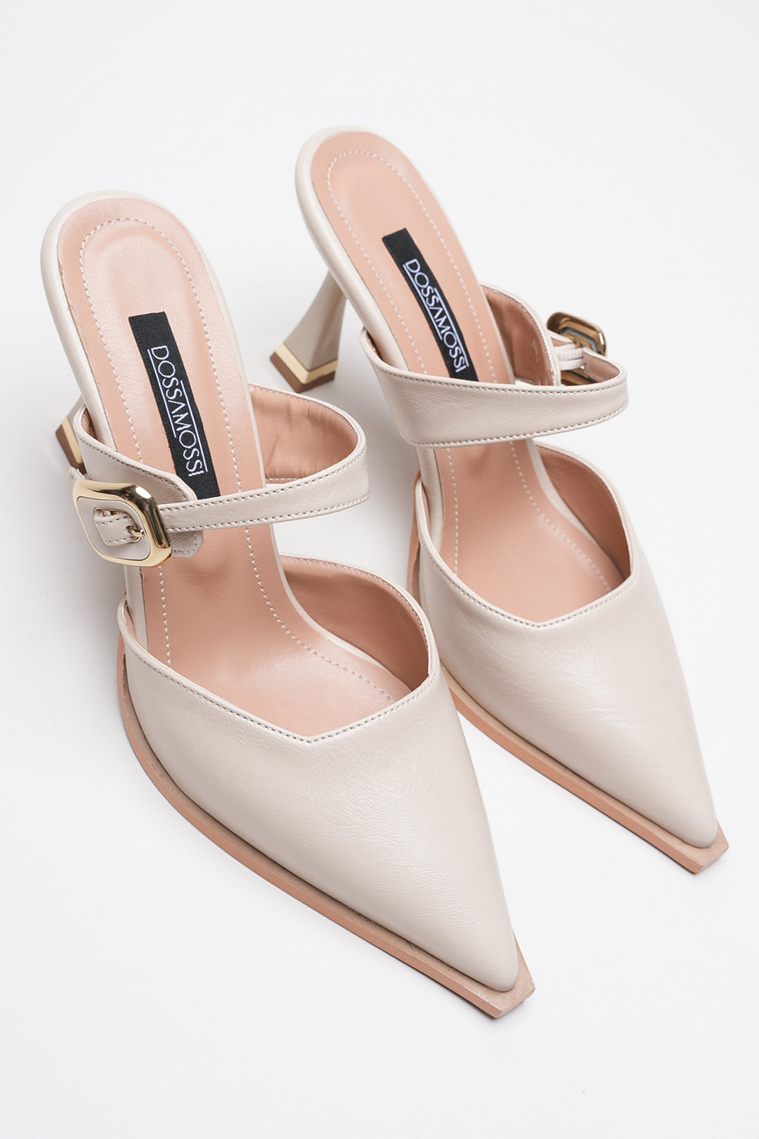 DSM Talya Cream Leather Slipper with Buckle Detail for Women - Estepona