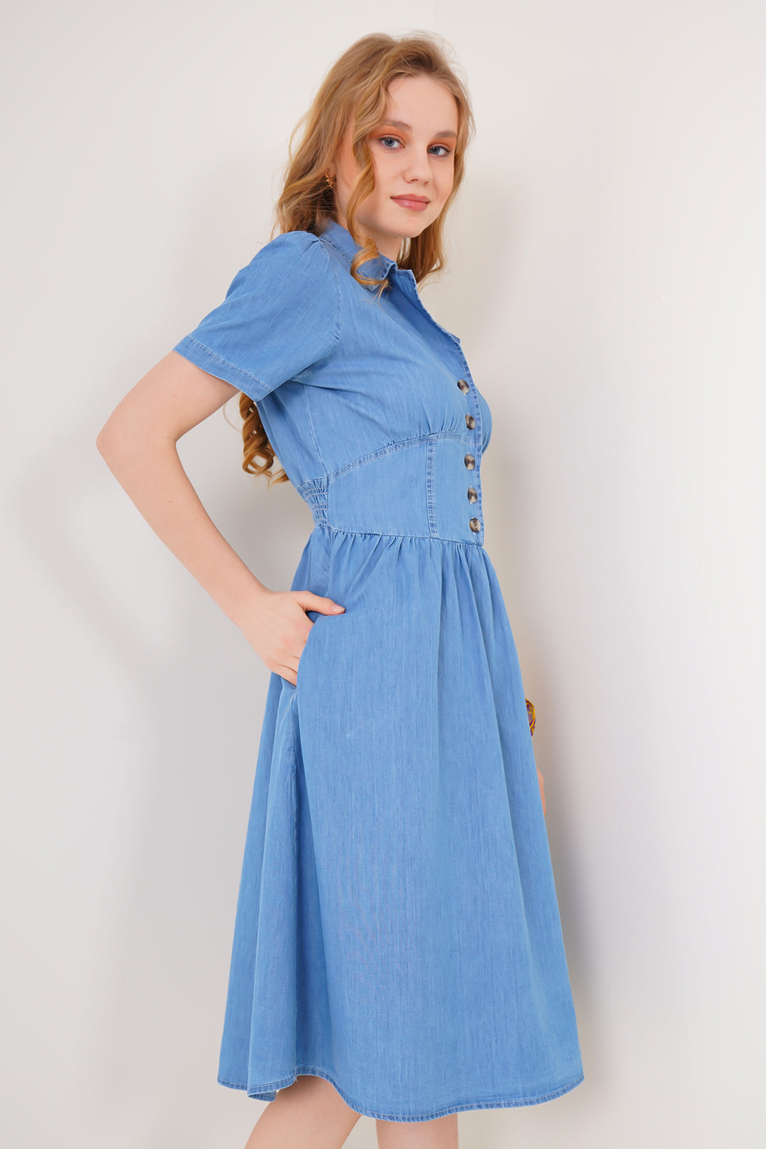 BGD Women Denim Dress - Blue - Torrente