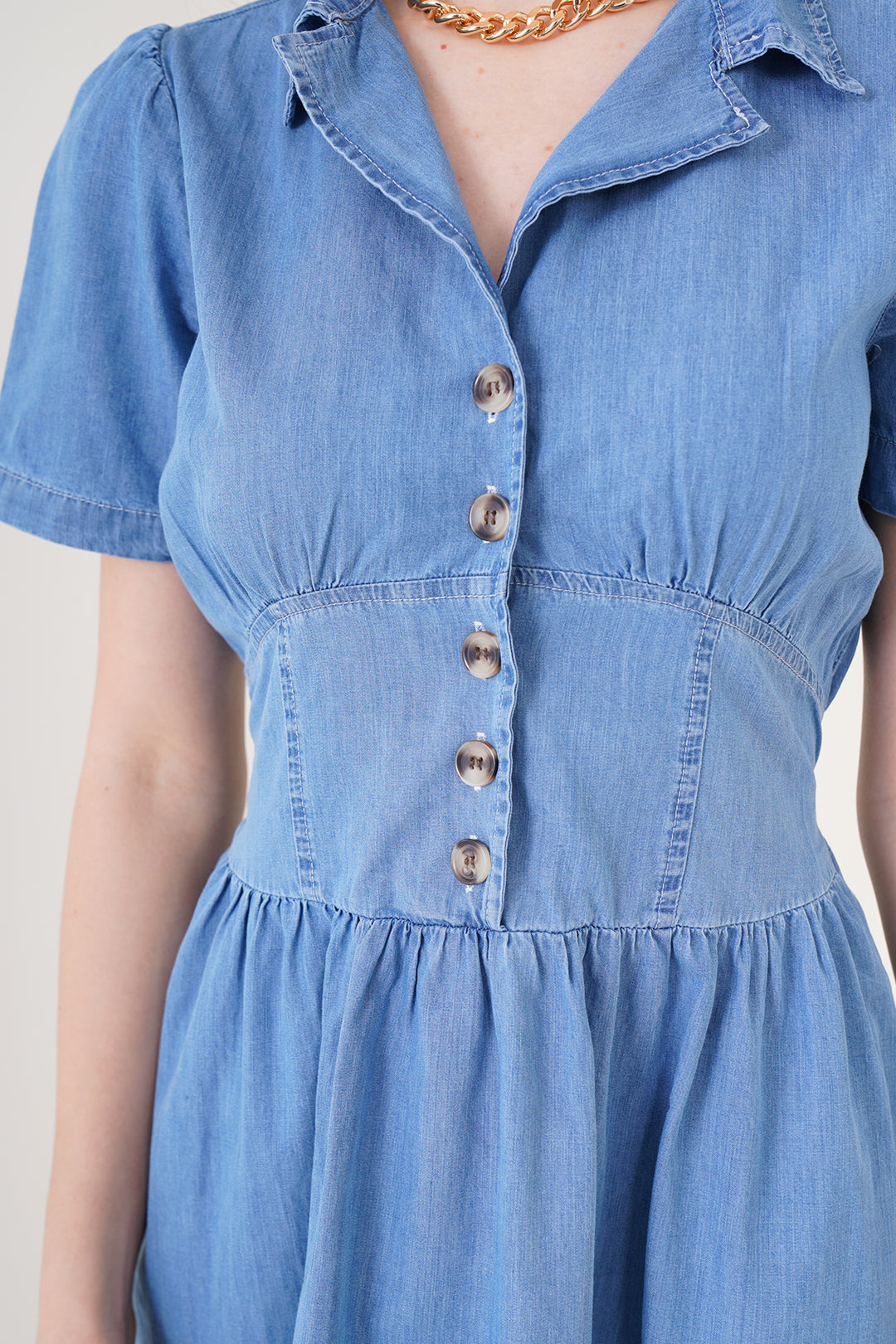 BGD Women Denim Dress - Blue - Torrente