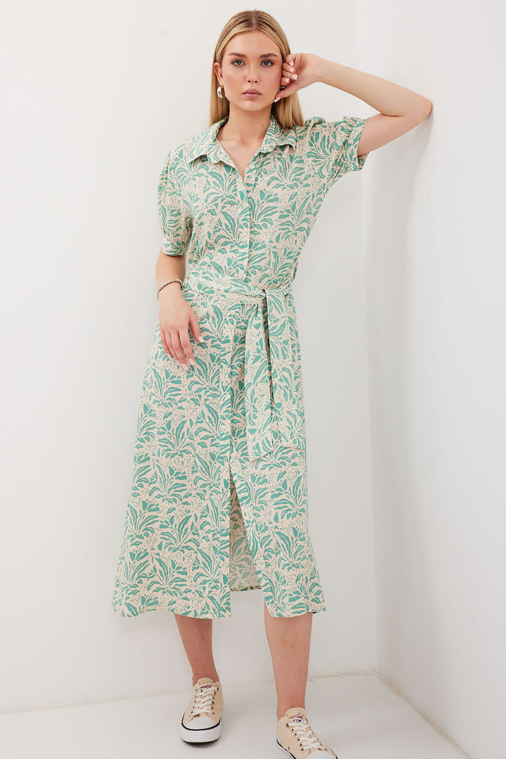BGD Women Short Sleeve Viscose Dress - Çağla - Avondale