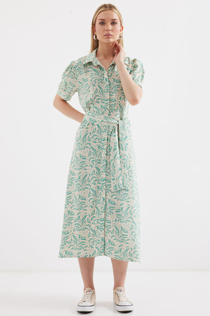 BGD Women Short Sleeve Viscose Dress - Çağla - Avondale