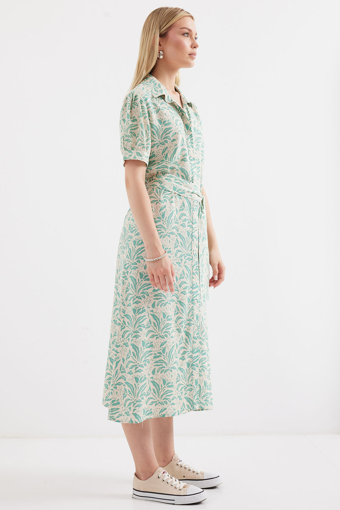 BGD Women Short Sleeve Viscose Dress - Çağla - Avondale
