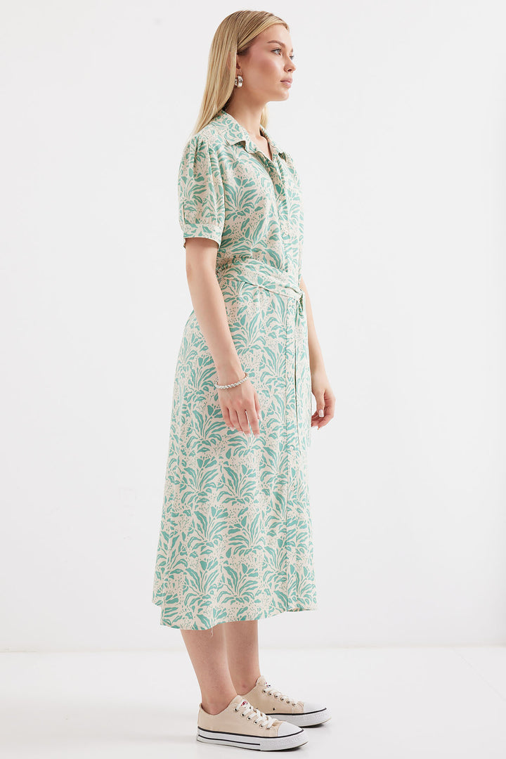 BGD Women Short Sleeve Viscose Dress - Çağla - Avondale