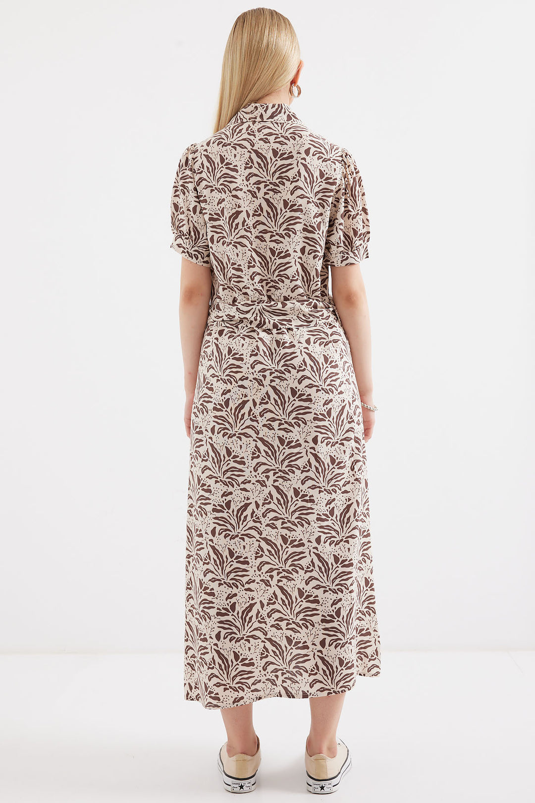 BGD Women Short Sleeve Viscose Dress - Brown - Avondale