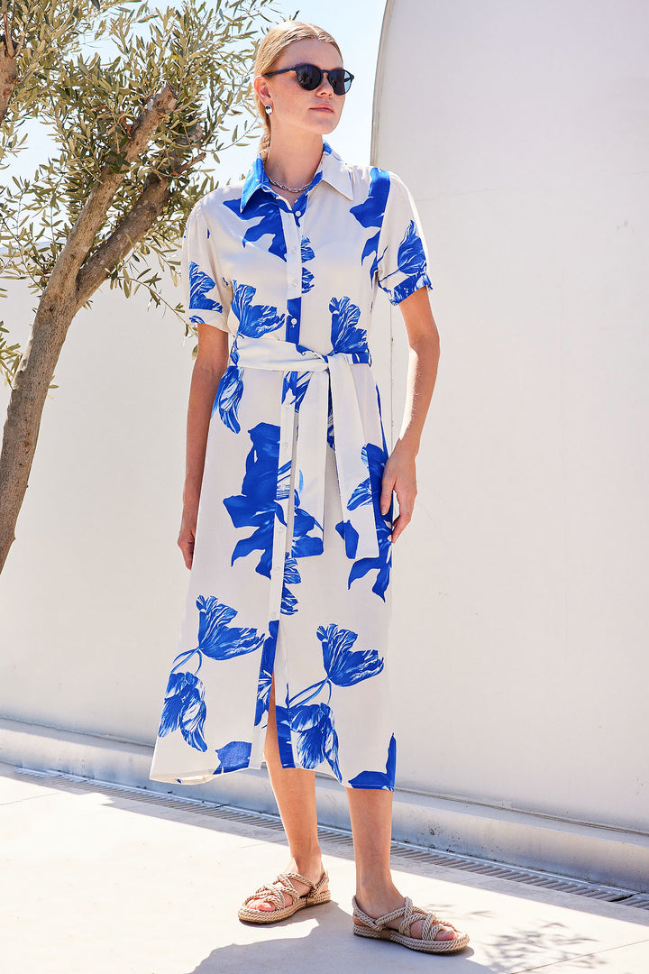 BGD Women Short Sleeve Viscose Dress - Navy Blue - Massy