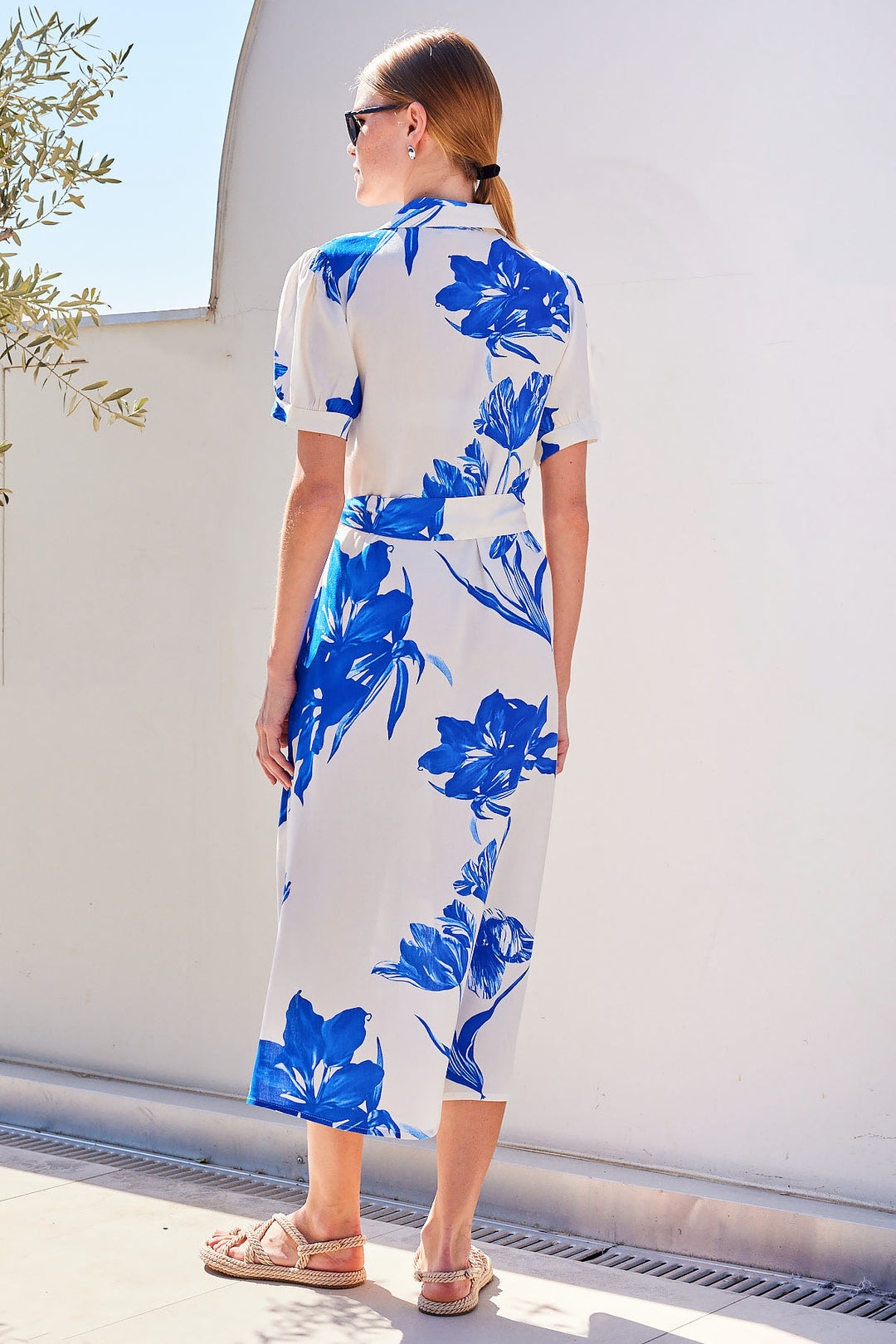 BGD Women Short Sleeve Viscose Dress - Navy Blue - Massy