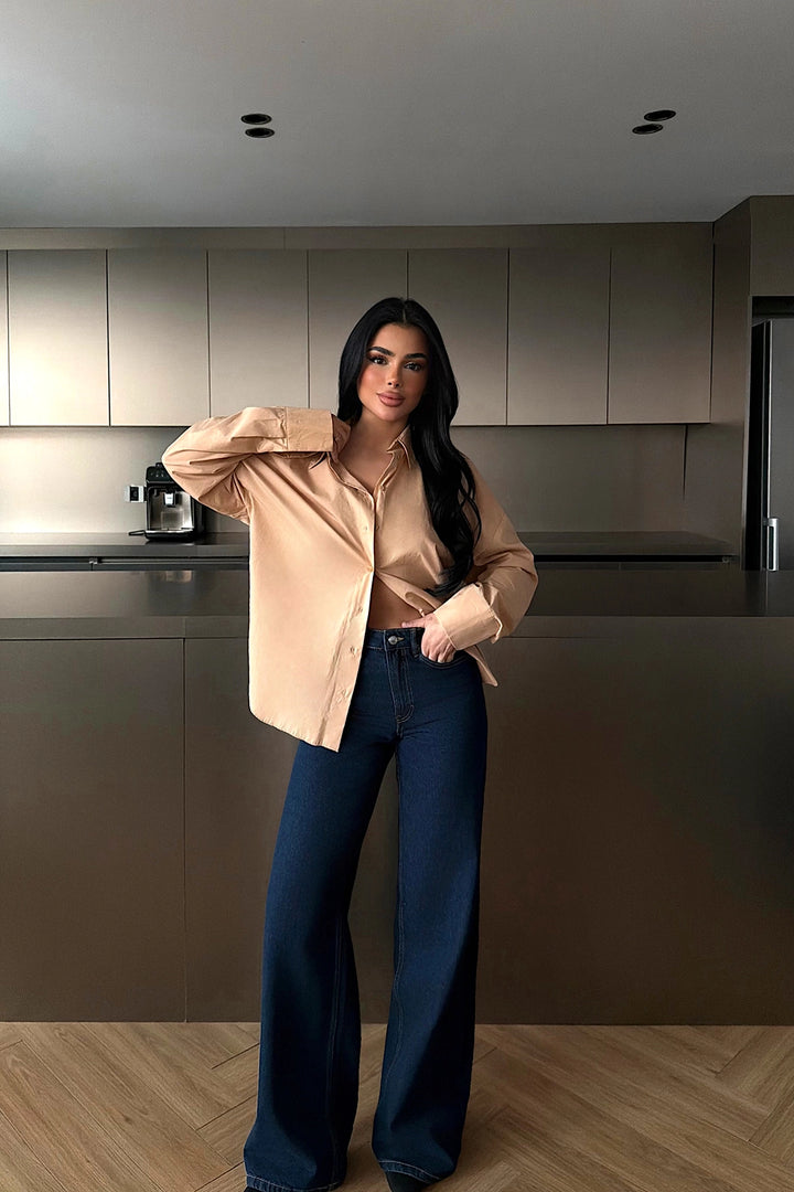 EYY Women Beige Button-Down Shirt - Rosemead