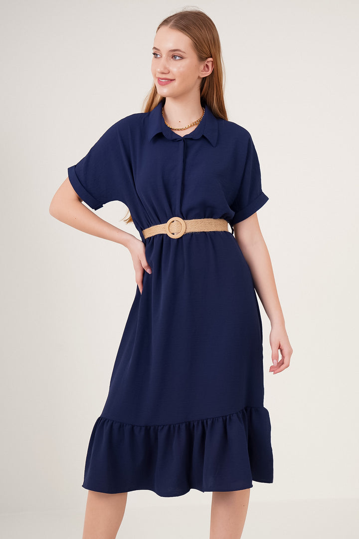 BGD Women Belted Dress - Navy - Augusta