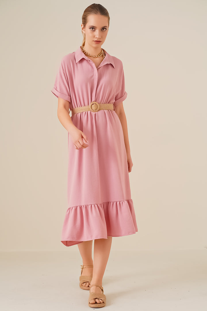 BGD Women Belted Dress - Powder - Saguenay