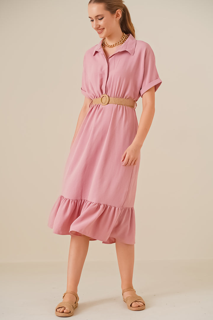 BGD Women Belted Dress - Powder - Saguenay