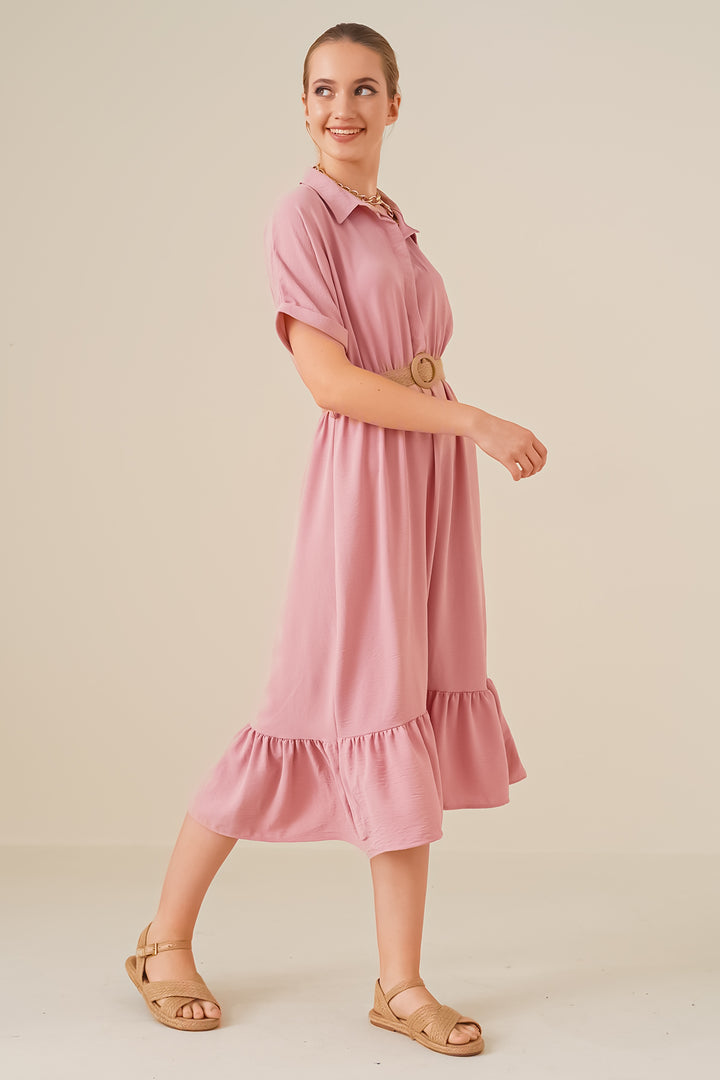 BGD Women Belted Dress - Powder - Saguenay