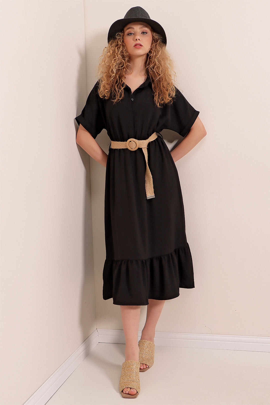 BGD Women Belted Dress - Black - Shawinigan