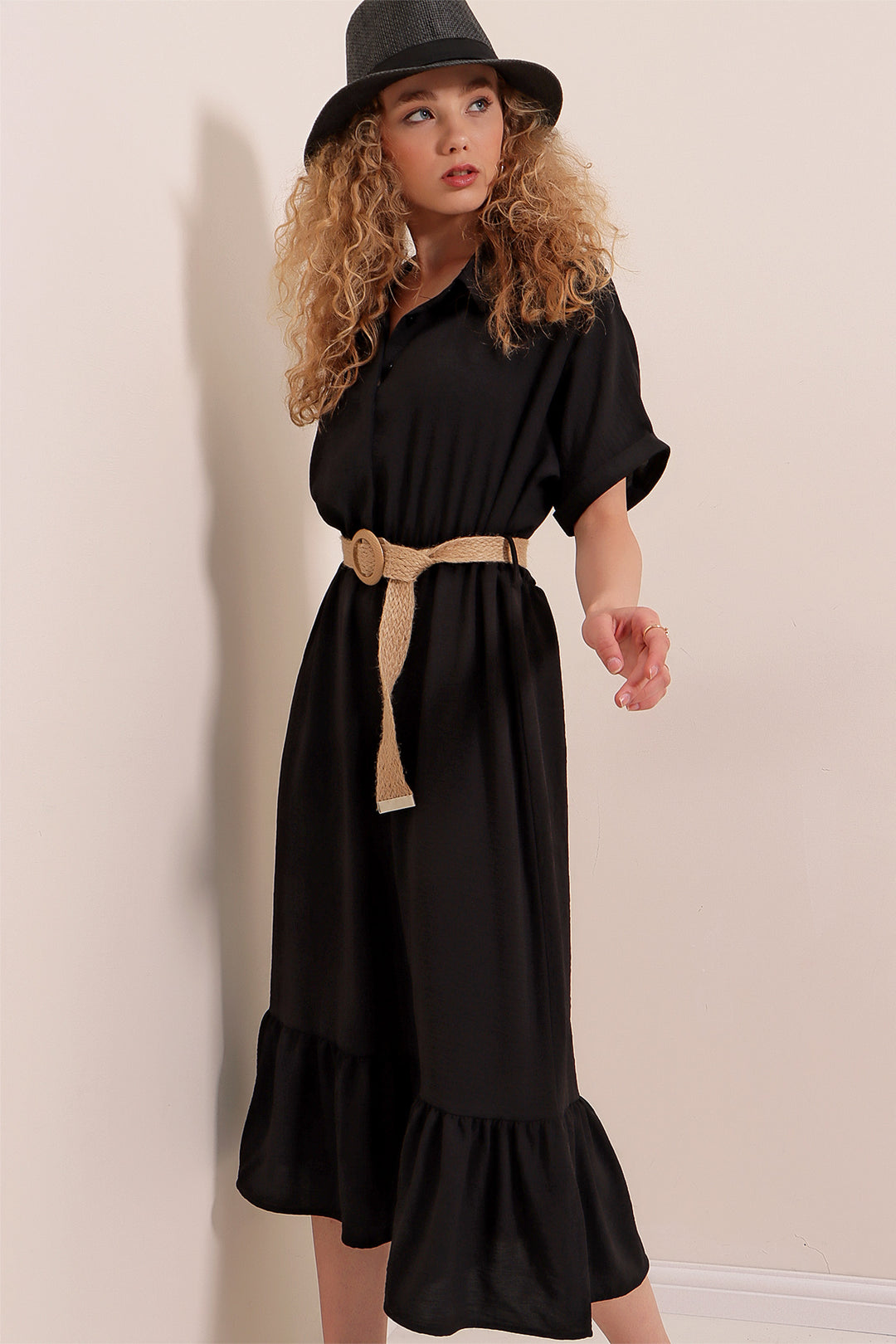 BGD Women Belted Dress - Black - Shawinigan