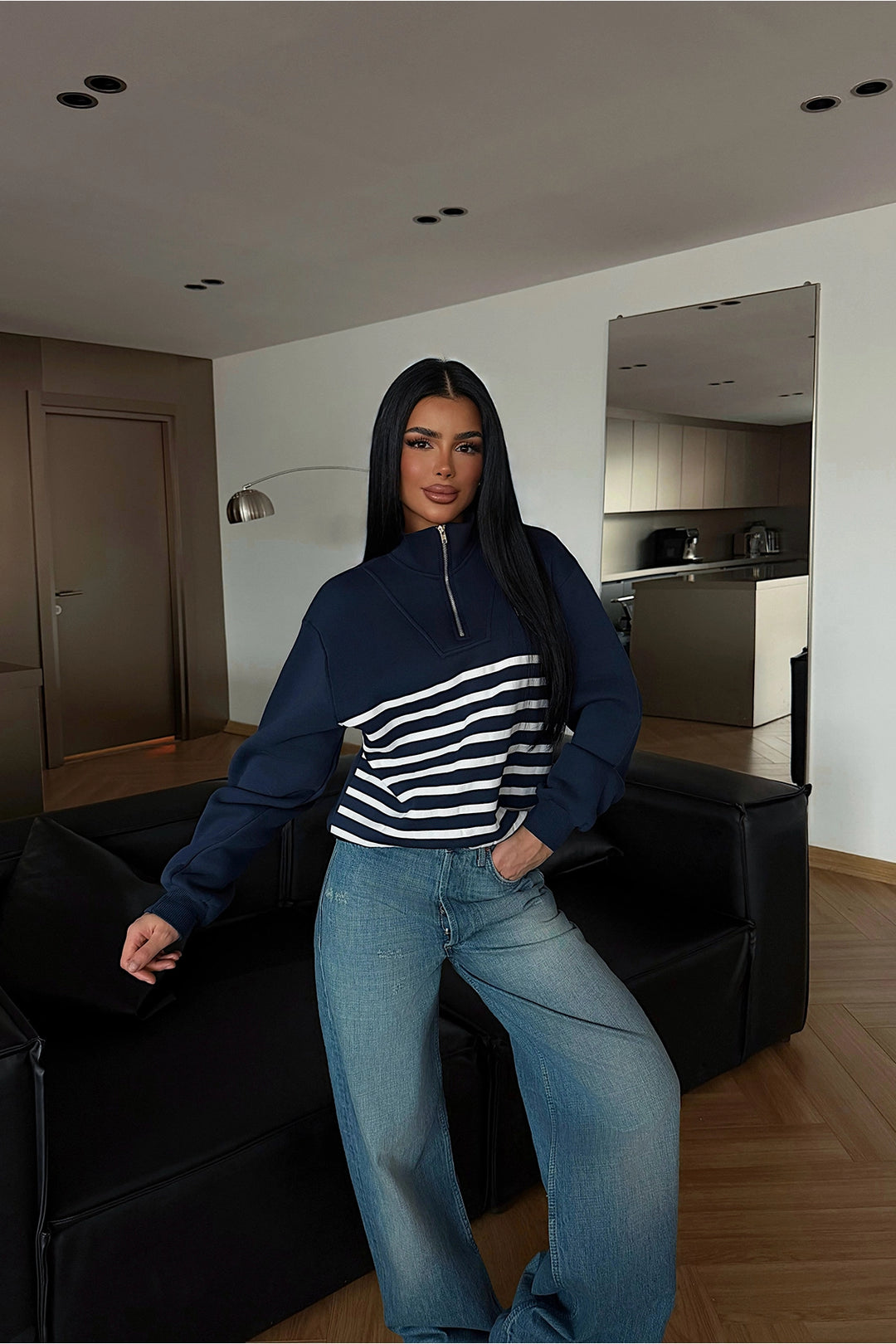 EYY Women Navy Blue New York Sweatshirt - Runcorn