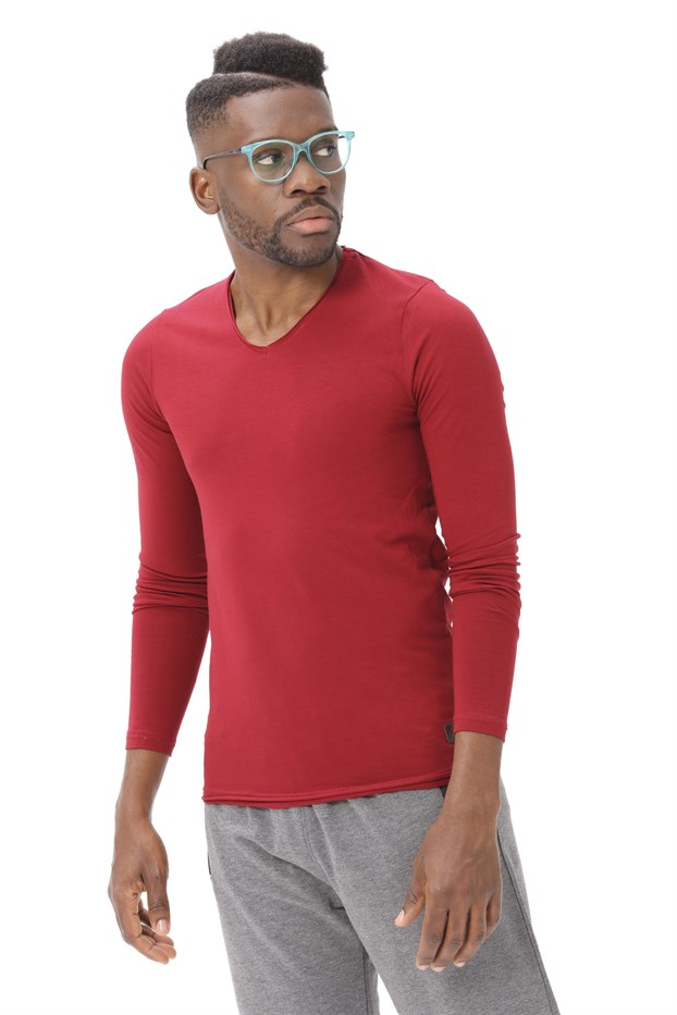 MPL Men's Slim Fit Short Sleeve V Neck Printed T-Shirt - Cypress