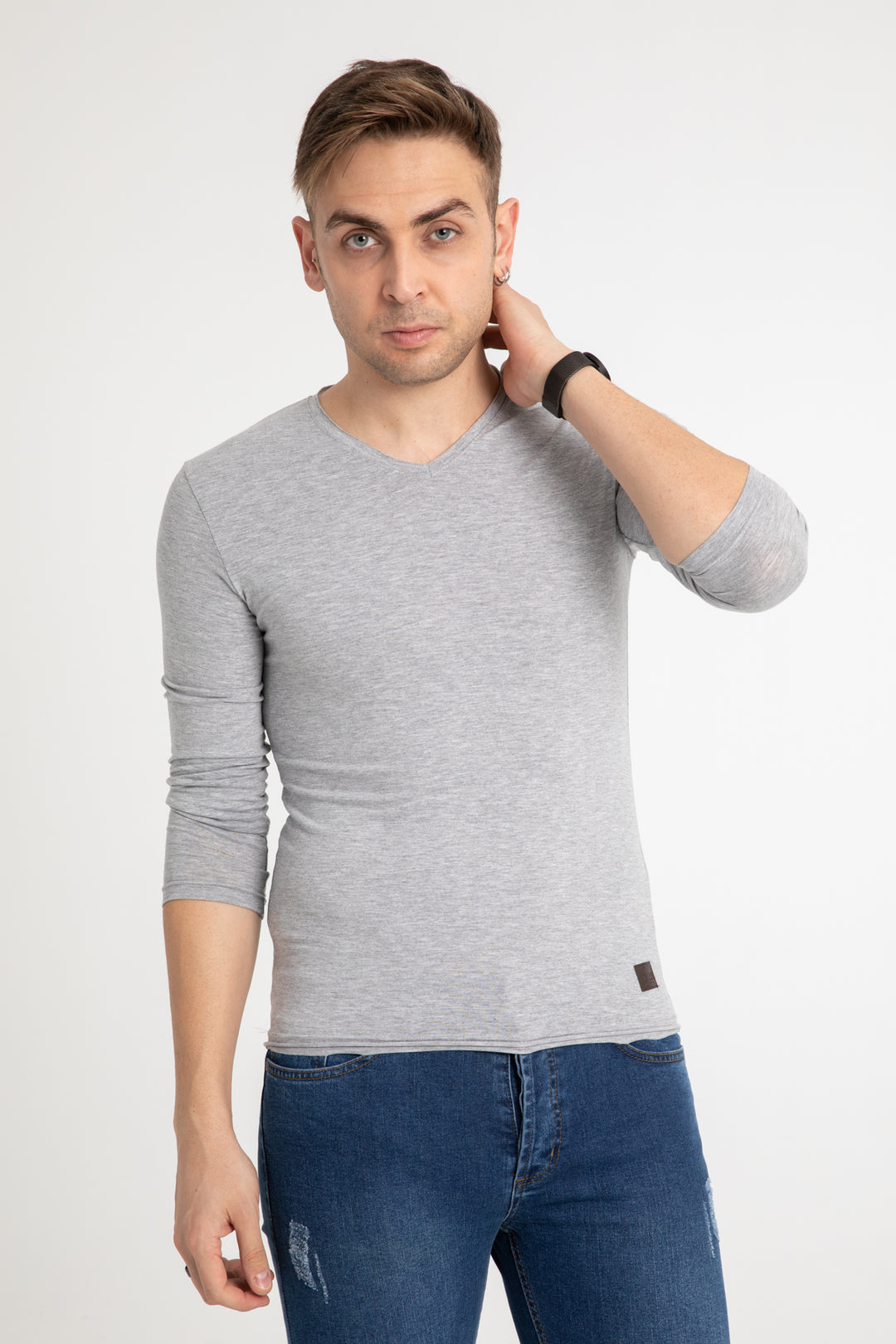 MPL Men's Slim Fit Short Sleeve V Neck T-Shirt Black - Ponta Delgada