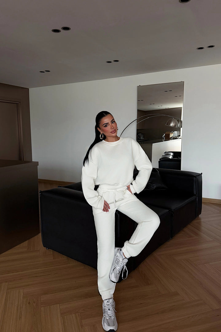 EYY Women White Basic Tracksuit Set - Altoona
