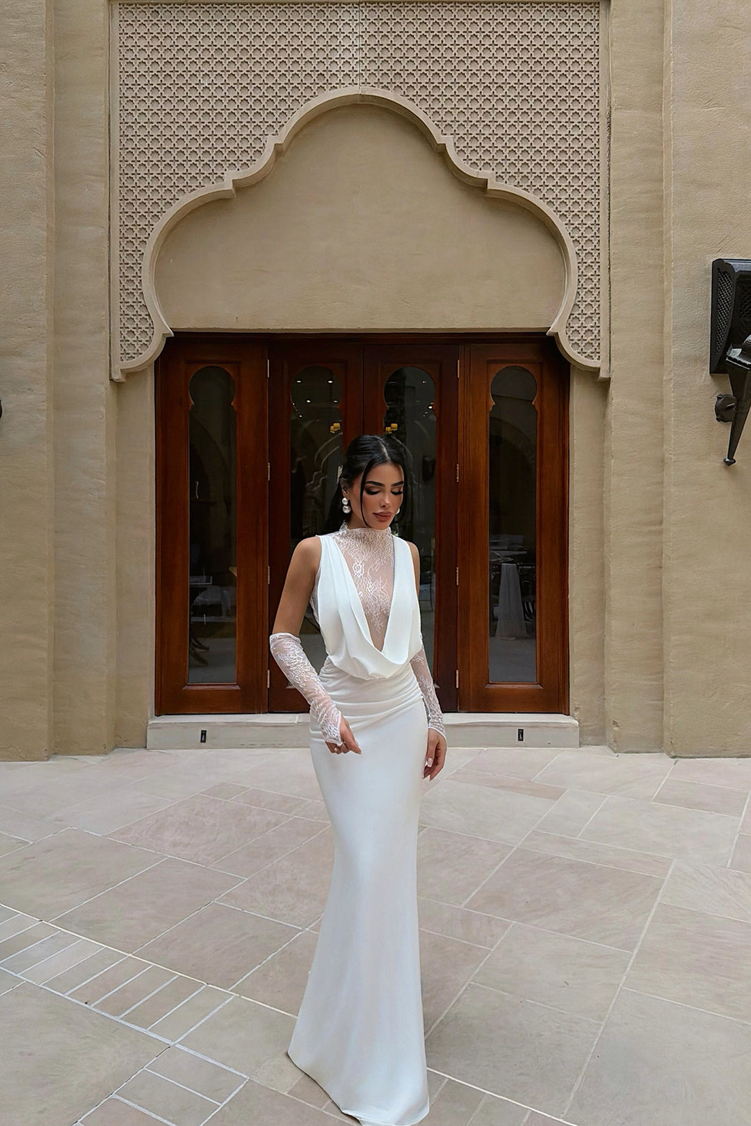 EYY Women White Palisades Lace Long Dress - Montauban