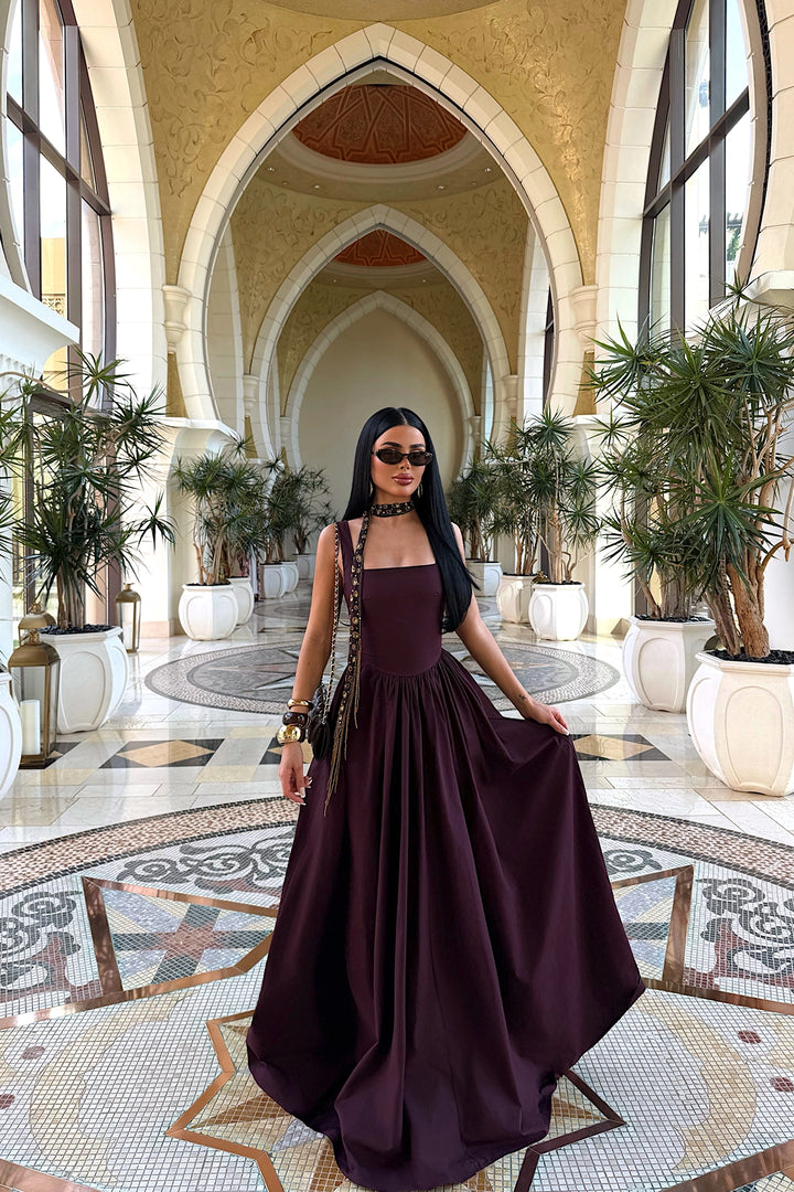 EYY Women Burgundy Strappy Long Dress - Tupelo