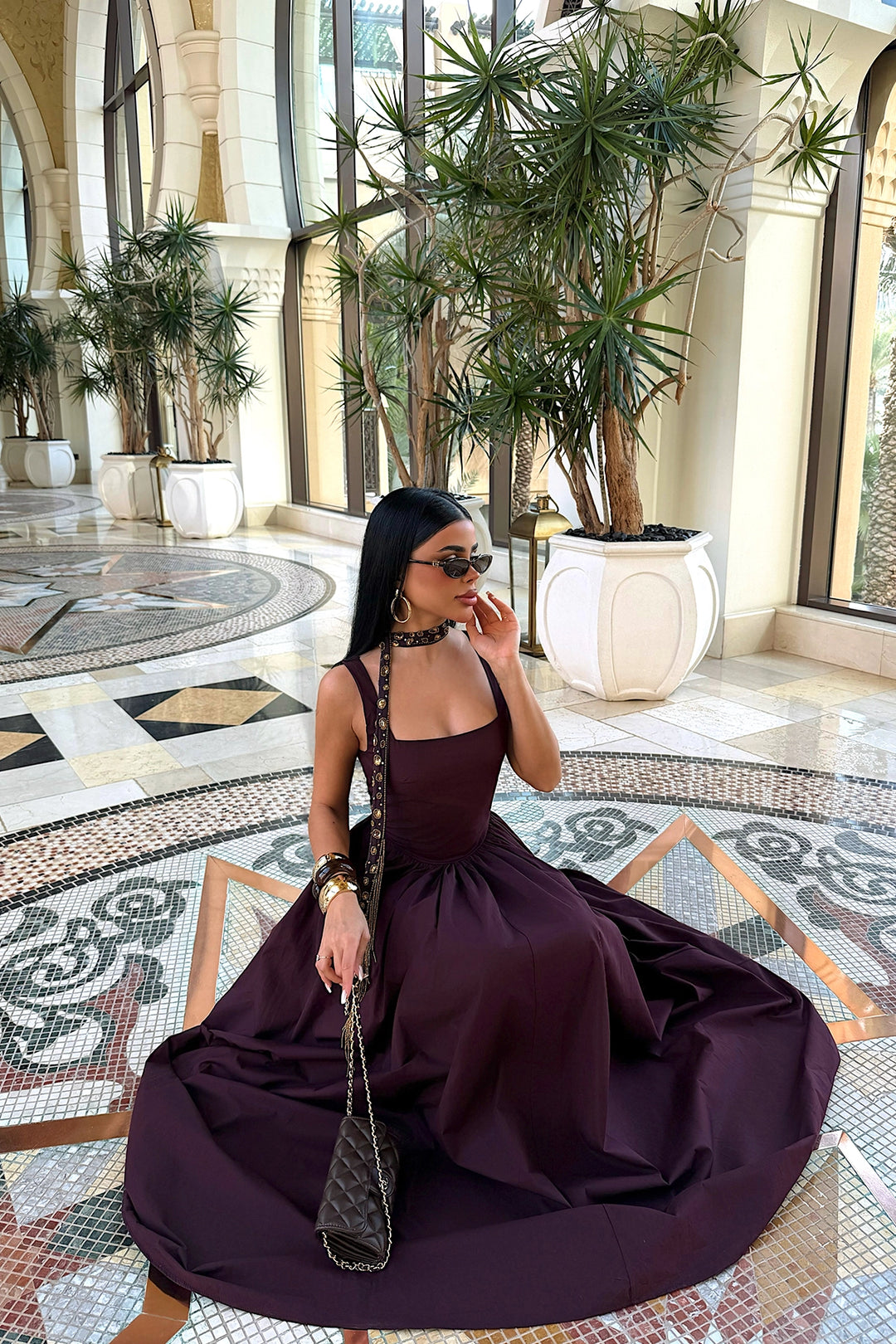 EYY Women Burgundy Strappy Long Dress - Tupelo