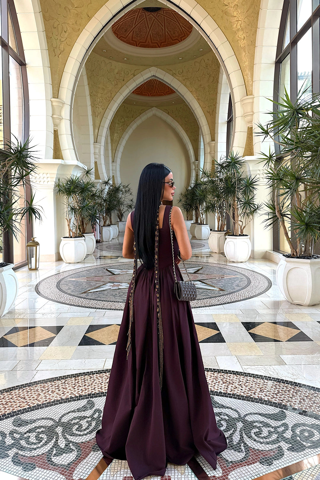 EYY Women Burgundy Strappy Long Dress - Tupelo