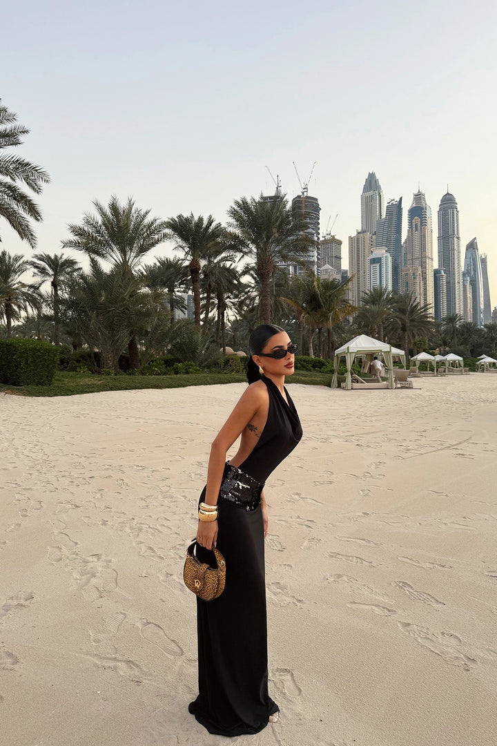 EYY Women Black Long Backless Dress - Melitopol