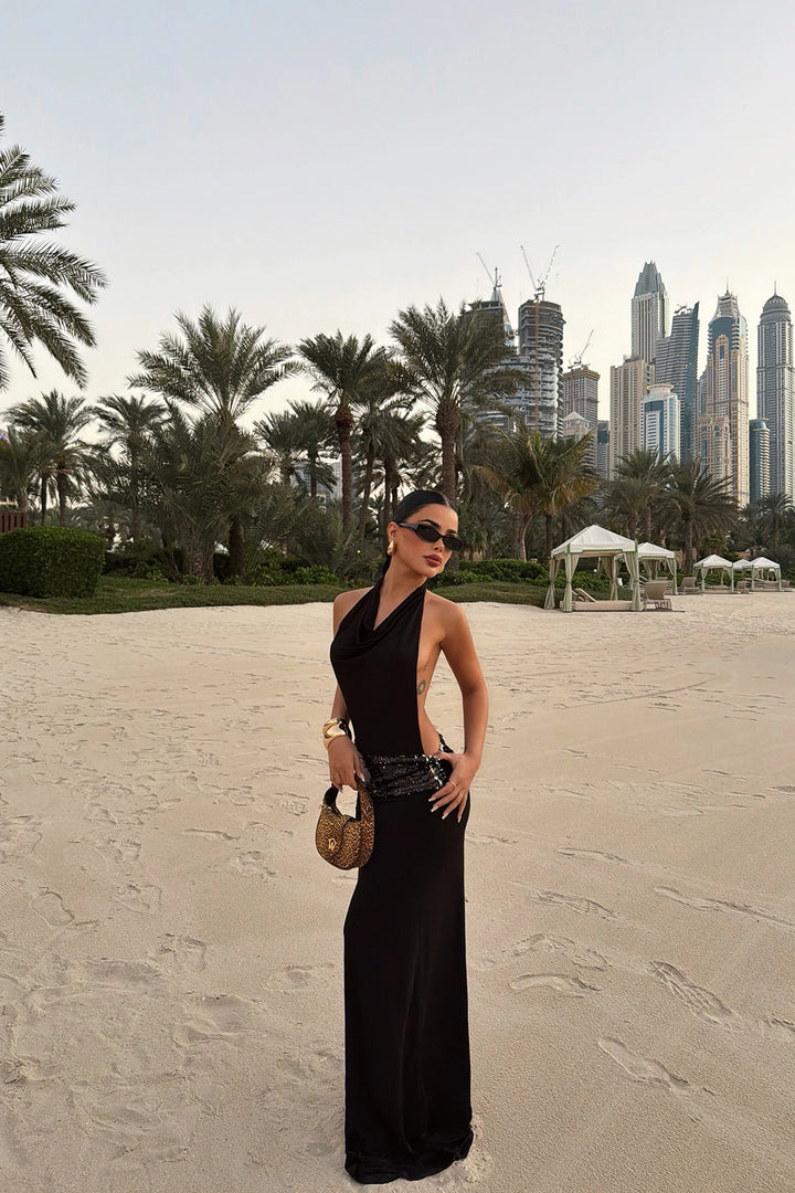 EYY Women Black Long Backless Dress - Melitopol