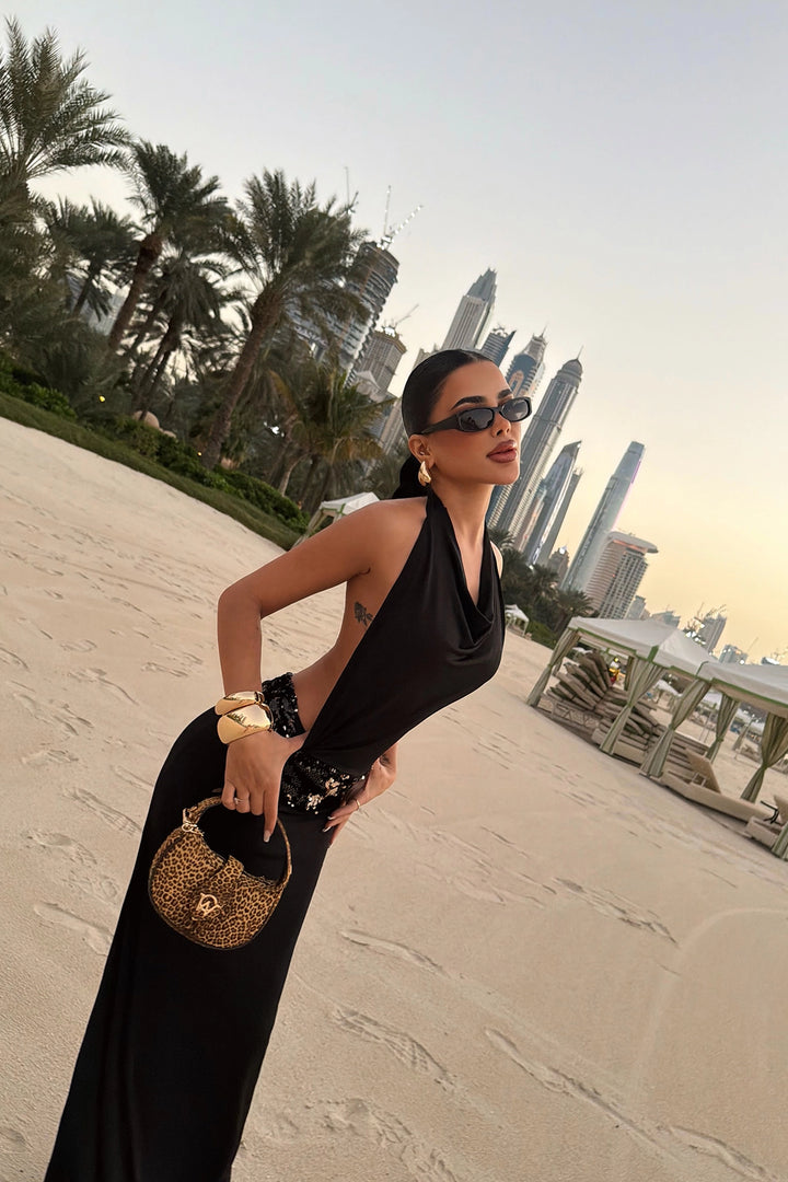 EYY Women Black Long Backless Dress - Melitopol