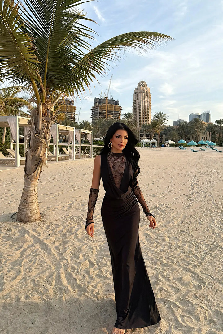 EYY Women Black Lace Detail Dress - Agualva