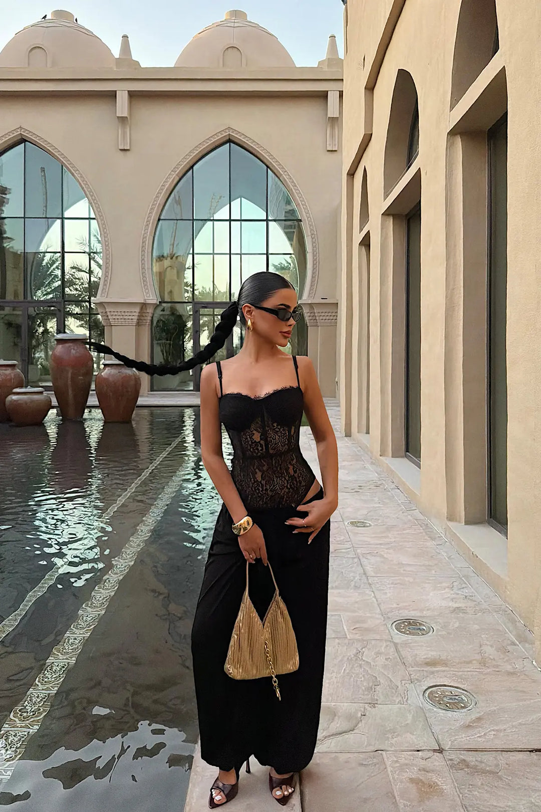 EYY Women Black Brigitta Lace Bodysuit - Lousada