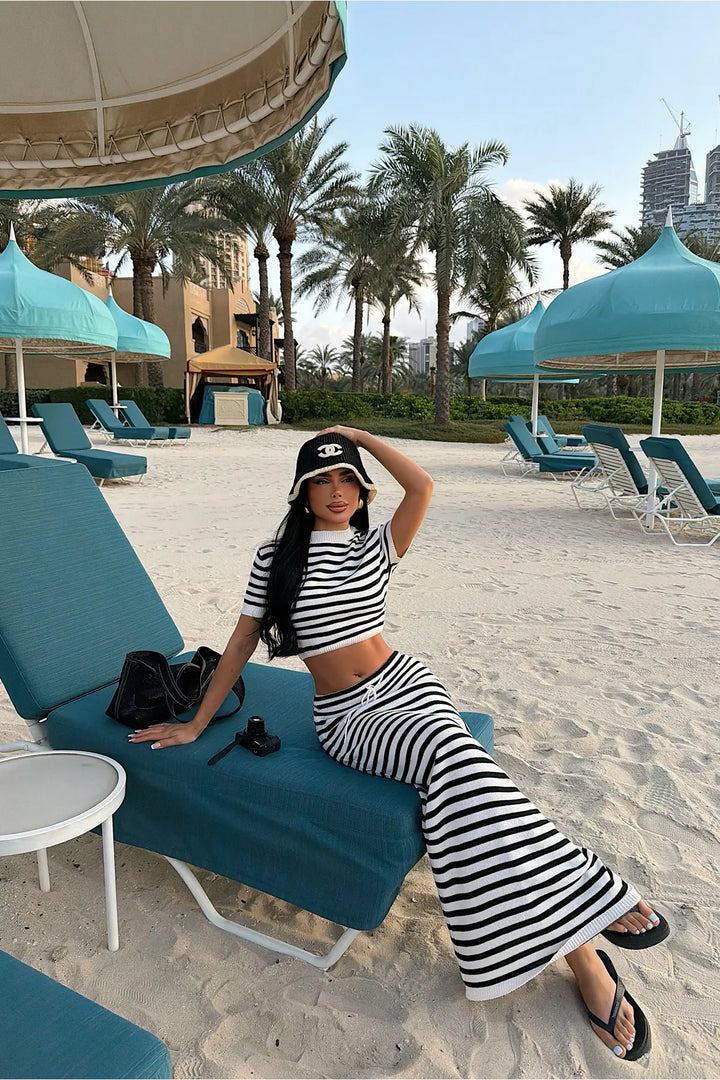 EYY Women Two-Color Striped Knit Set - Layton