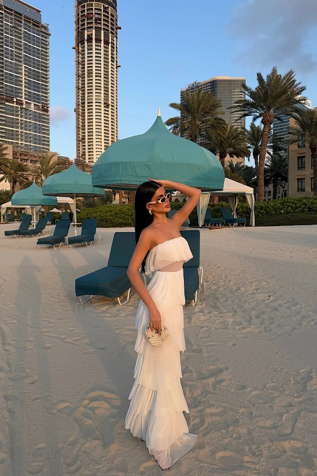 EYY Women White Strapless Long Dress - Montauban