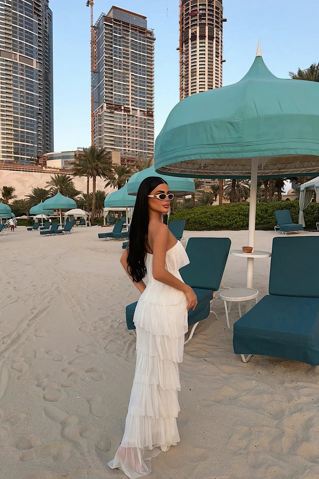 EYY Women White Strapless Long Dress - Montauban