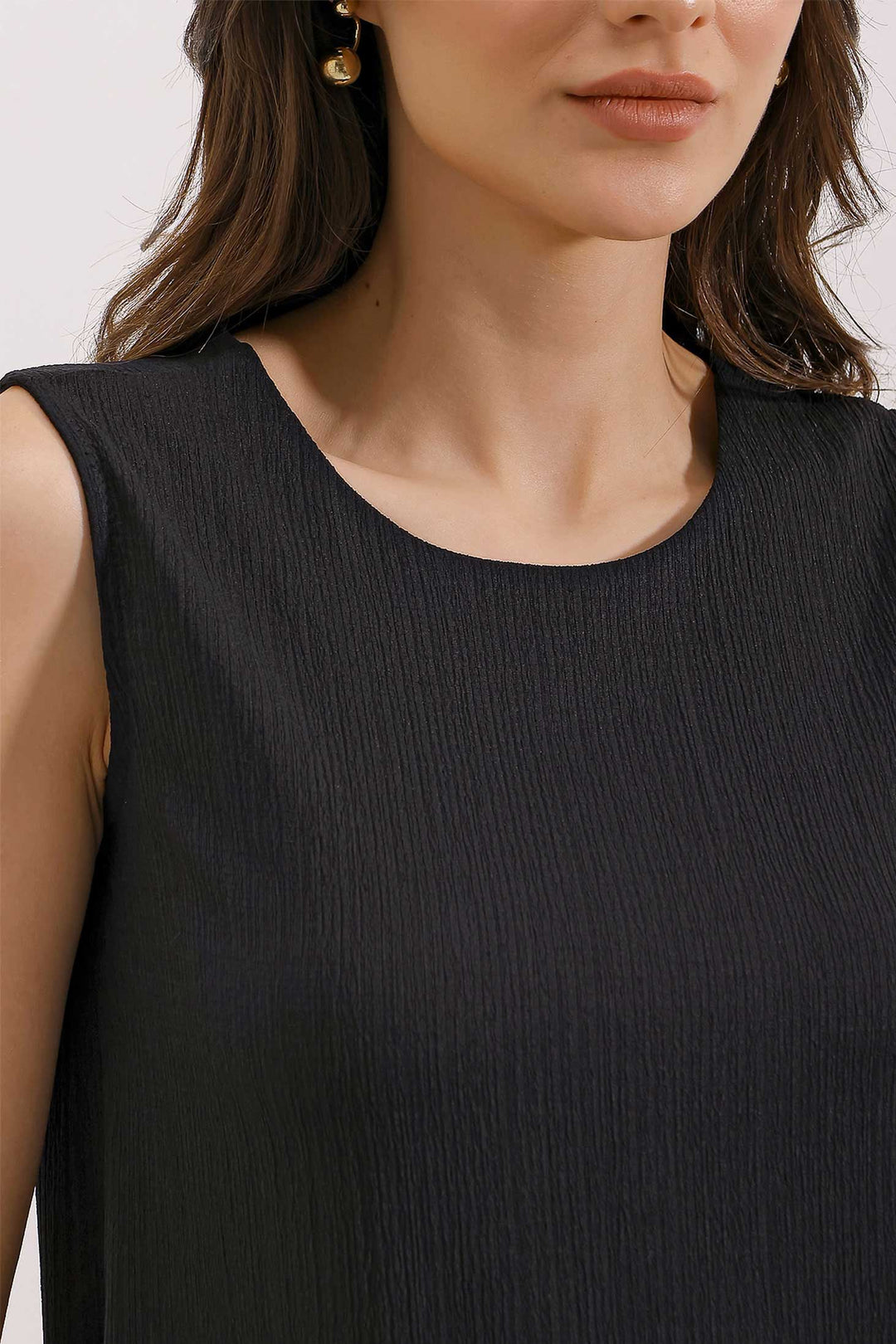 BGD Women Summer Flared Knit Dress - Black - Nettetal