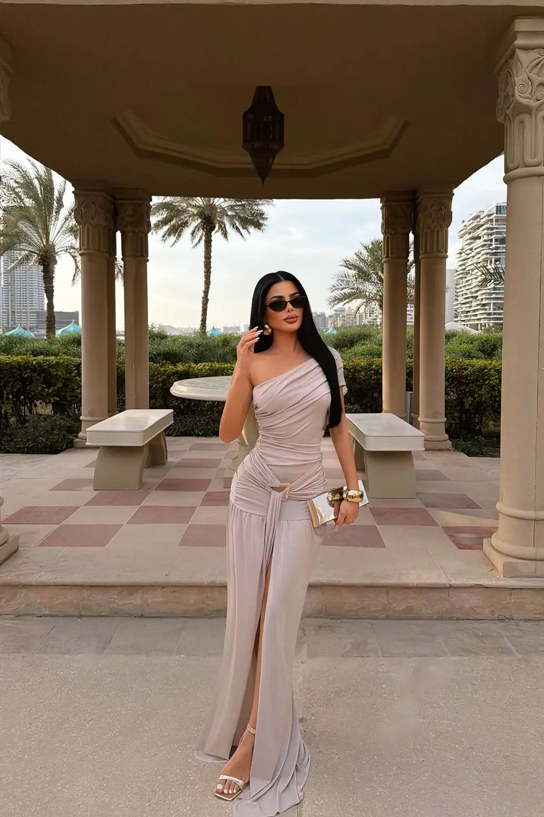 EYY Women Mink Nicolette Long Slit Dress - Varese