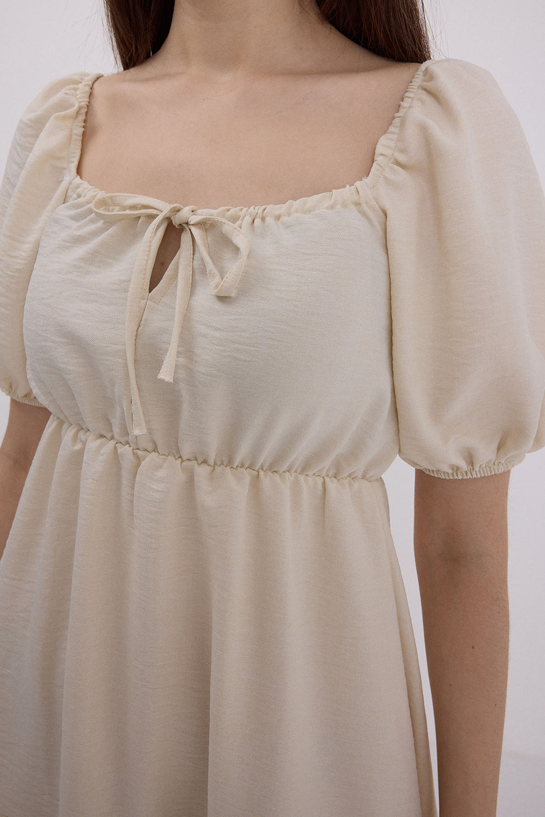 BGD Women Woman Beige Flared Linen Dress 2351 - Avondale