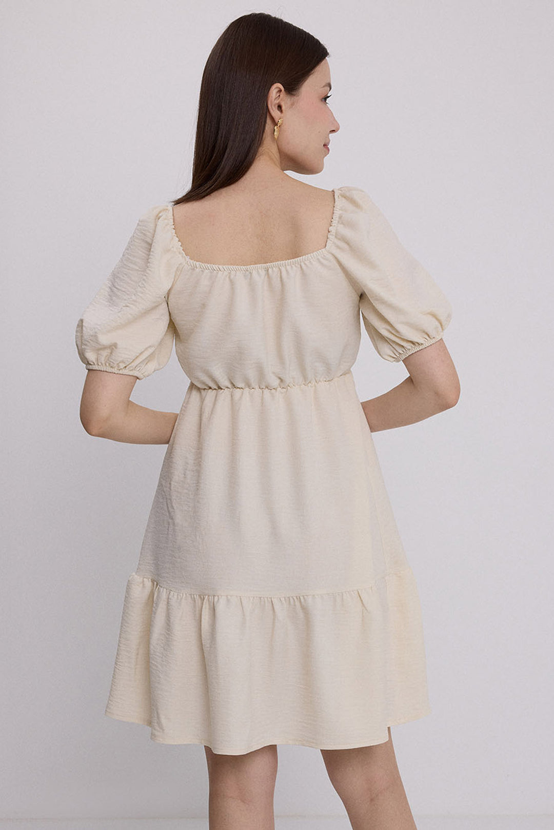 BGD Women Woman Beige Flared Linen Dress 2351 - Avondale