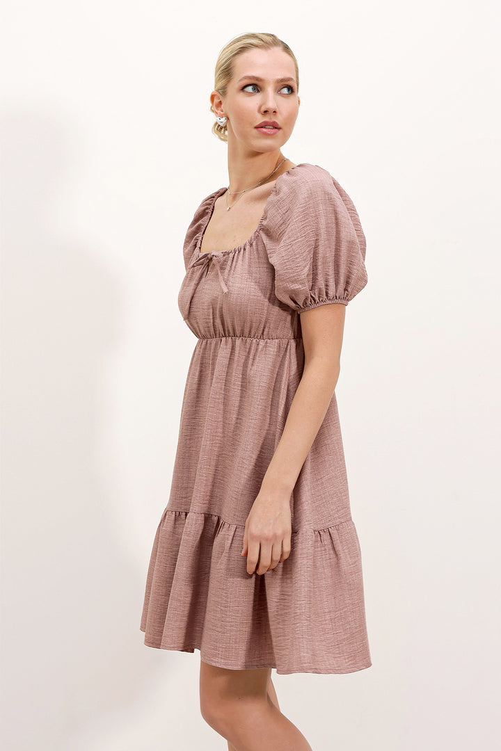 BGD Women Flared Poplin Dress - Antique Rose - Avondale