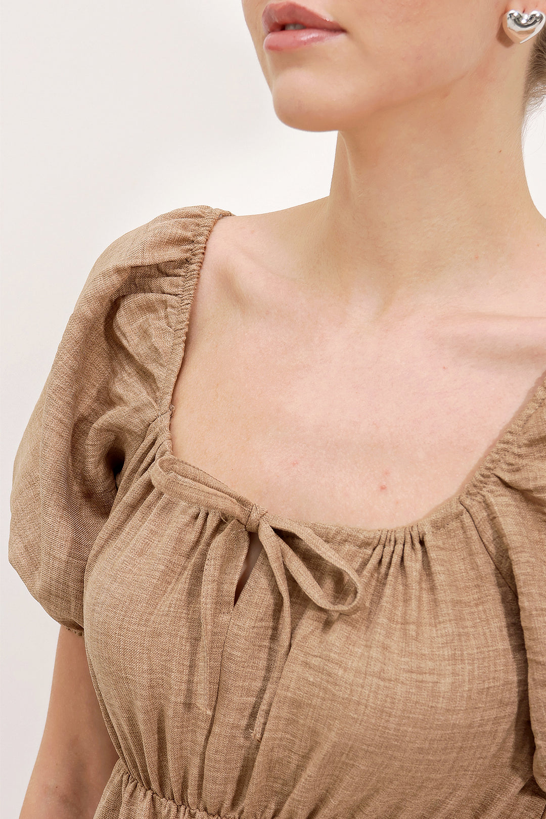 BGD Women Flared Poplin Dress - Camel - Avondale