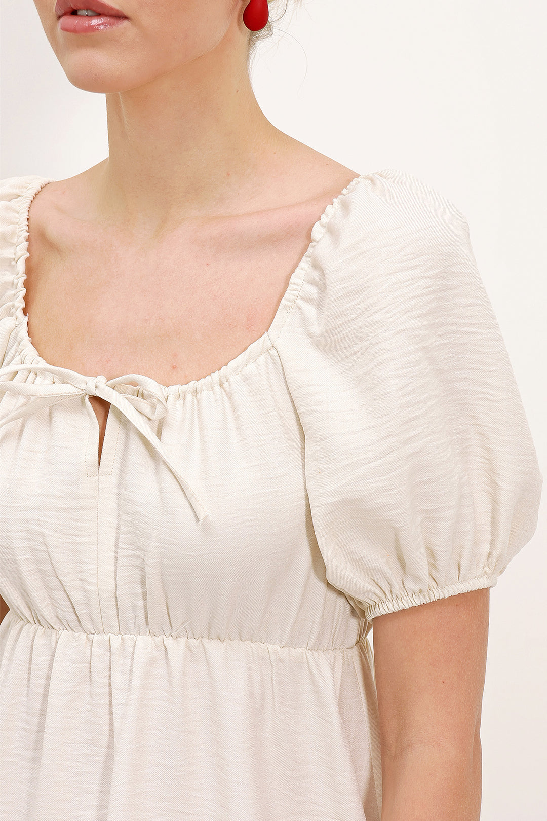 BGD Women Flared Poplin Dress - Ecru - Avondale